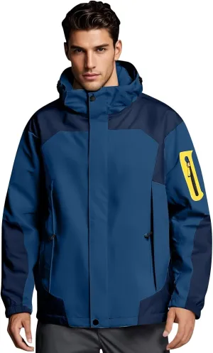 Rain Jacket Men Light Waterproof Rain Coats Ponchos Sun Protective Outdoor Jacket with Hooded