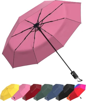 Rain-Mate Windproof Compact Umbrellas for Rain - Portable Folding Travel Umbrella - Auto Open & Close Button
