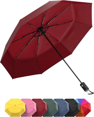 Rain-Mate Windproof Compact Umbrellas for Rain - Portable Folding Travel Umbrella - Auto Open & Close Button