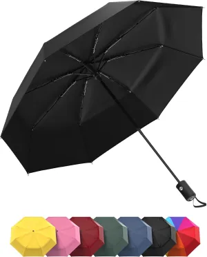 Rain-Mate Windproof Compact Umbrellas for Rain - Portable Folding Travel Umbrella - Auto Open & Close Button