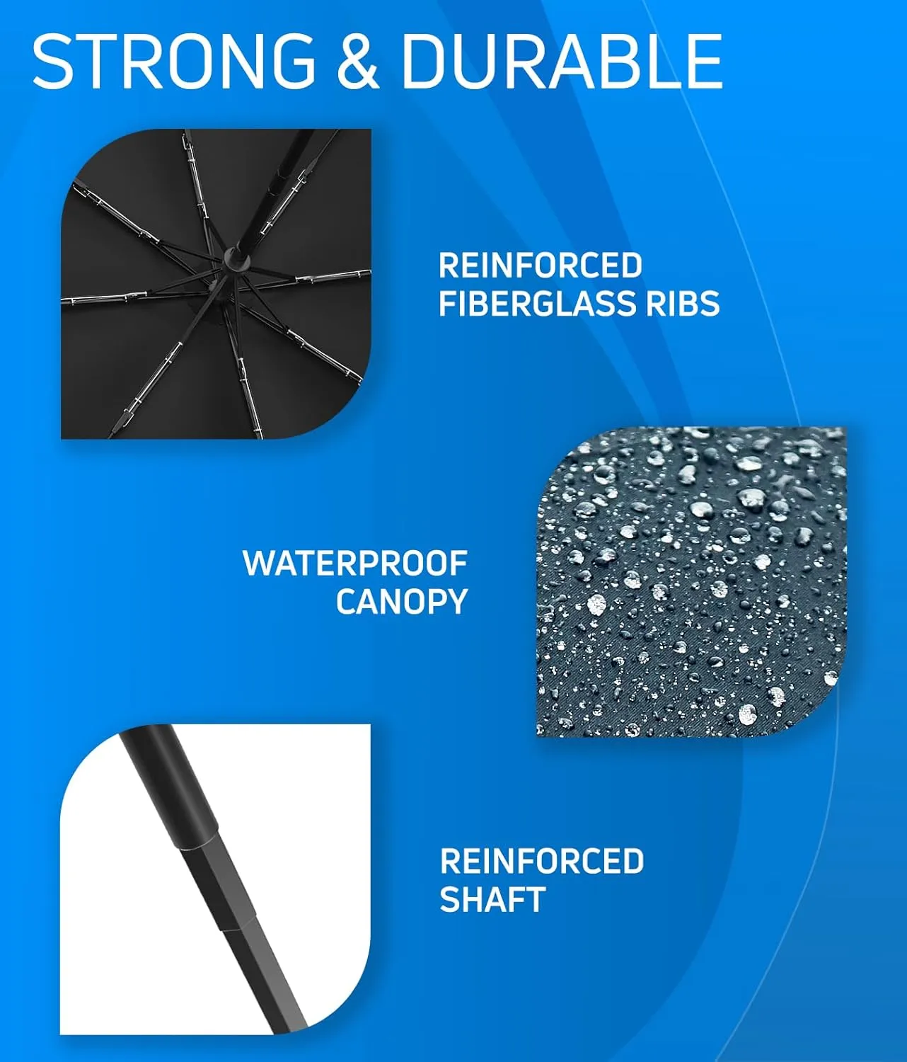 Rain-Mate Windproof Compact Umbrellas for Rain - Portable Folding Travel Umbrella - Auto Open & Close Button
