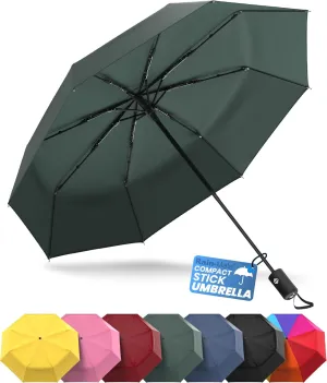 Rain-Mate Windproof Compact Umbrellas for Rain - Portable Folding Travel Umbrella - Auto Open & Close Button