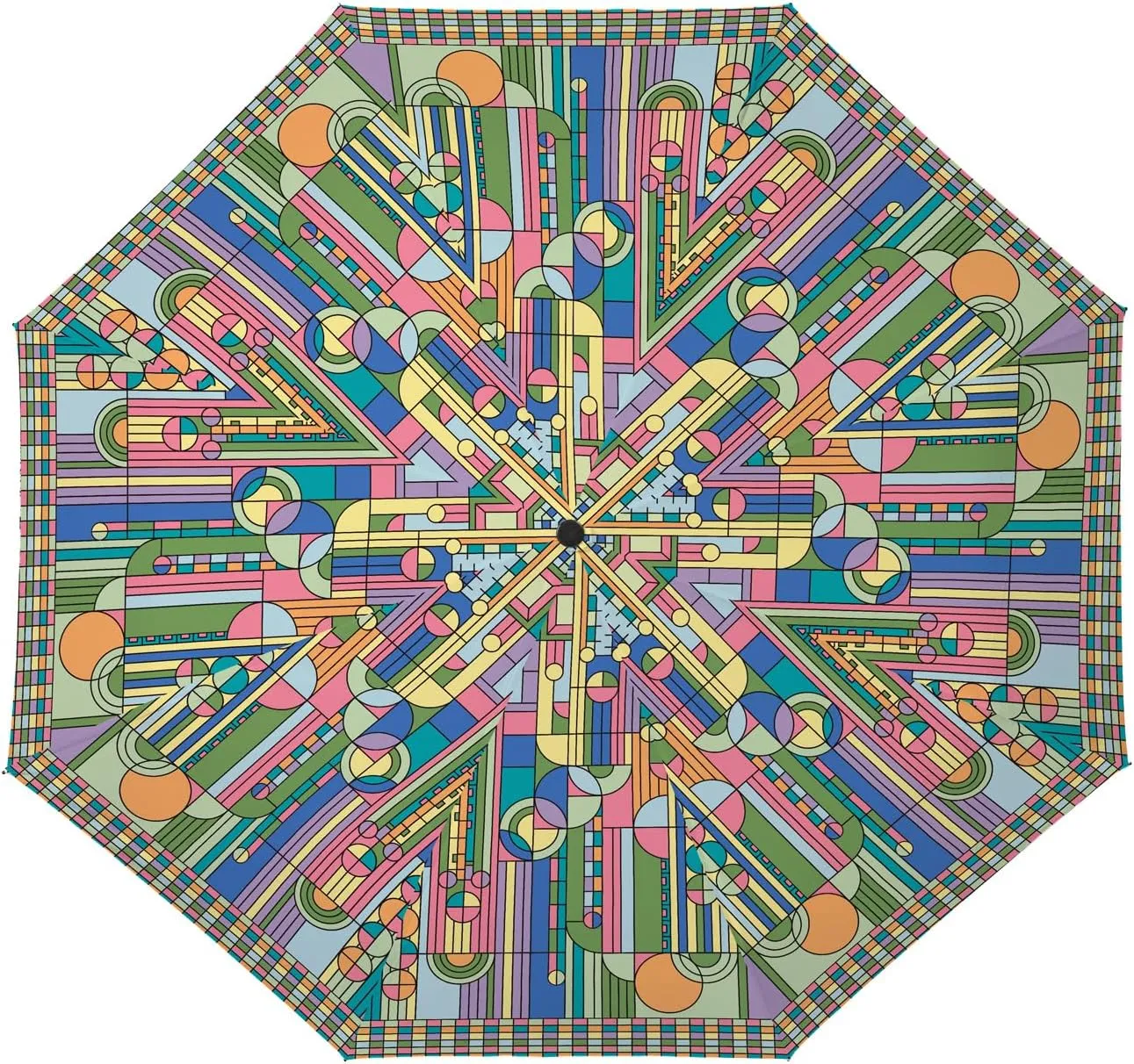 RainCaper Frank Lloyd Wright Reverse Inverted Windproof Reverse Opening Upside Down Umbrella with C-shaped Handsfree Handle (FLW Saguaro Forms)