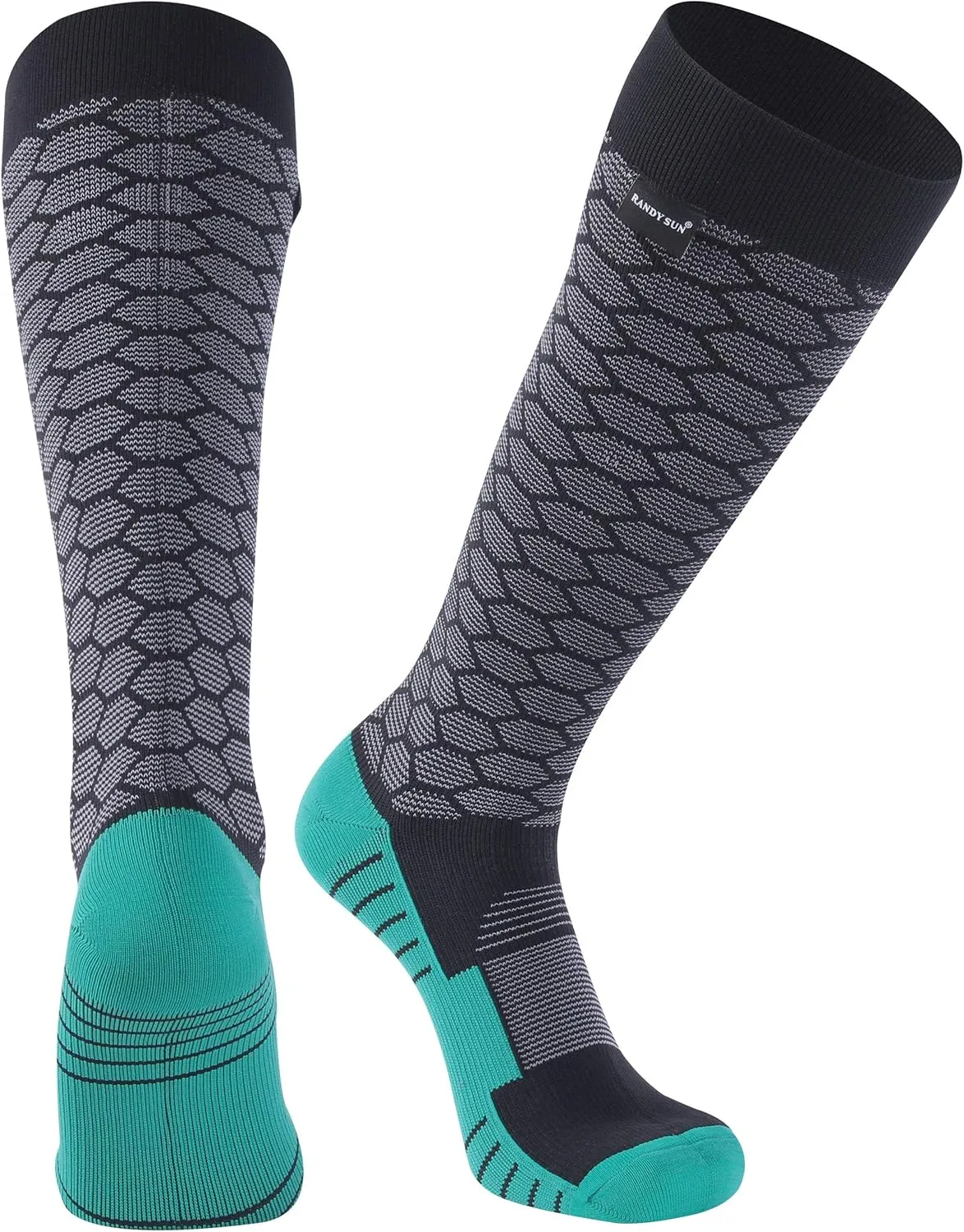 RANDY SUN Waterproof Skiing Socks, [SGS Certified] Unisex Knee High Breathable Hiking Trekking Sock 1 Pair