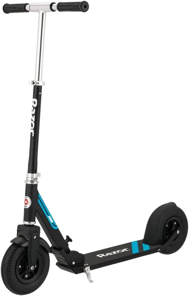 Razor A5 Air Kick Scooter for Kids Ages 8  - Extra-Long Deck, 8" Pneumatic Rubber Wheels, Foldable, Anti-Rattle Handlebars, for Riders up to 220 lbs