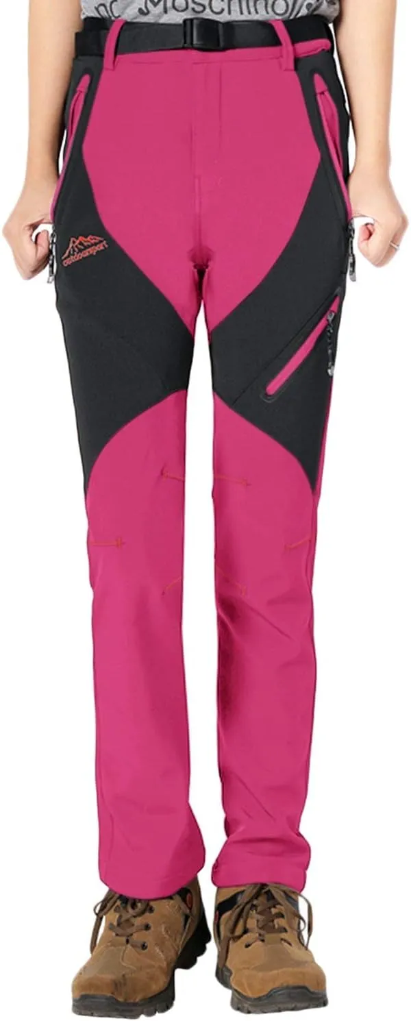 Rdruko Women's Snow Pants Waterproof Insulated Fleece Thermal Ski Hiking Snowboard Pants