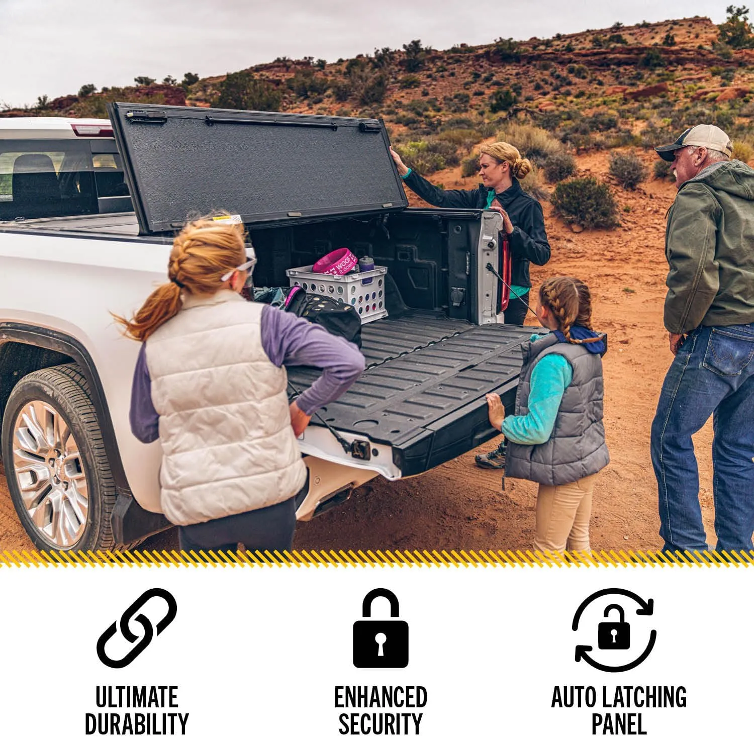 RealTruck UnderCover ArmorFlex Hard Folding Truck Bed Tonneau Cover | AX12018 | Fits 2014 - 2018, 2019 Limited/Legacy Chevy/GMC Silverado/Sierra 1500 5' 9" Bed (69.3")