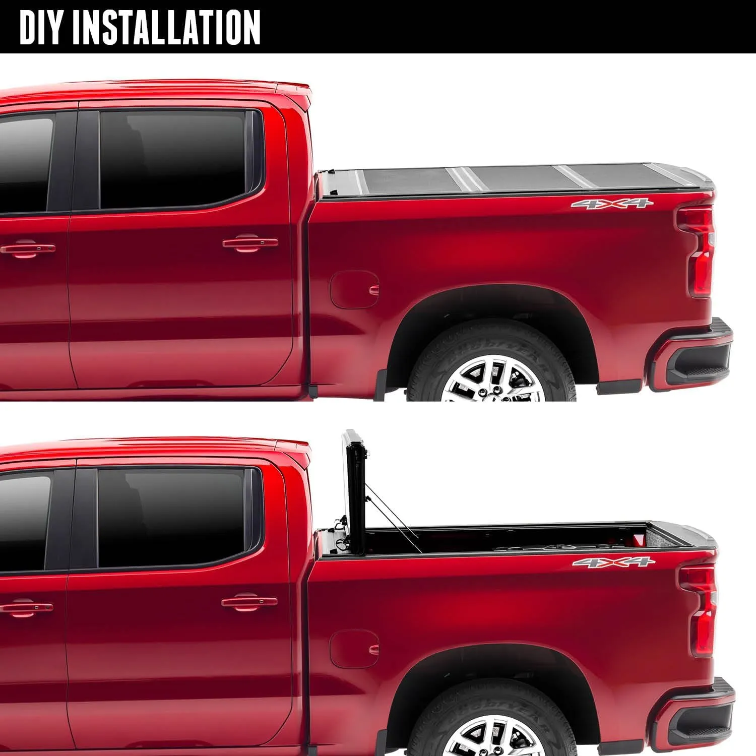 RealTruck UnderCover ArmorFlex Hard Folding Truck Bed Tonneau Cover | AX12018 | Fits 2014 - 2018, 2019 Limited/Legacy Chevy/GMC Silverado/Sierra 1500 5' 9" Bed (69.3")