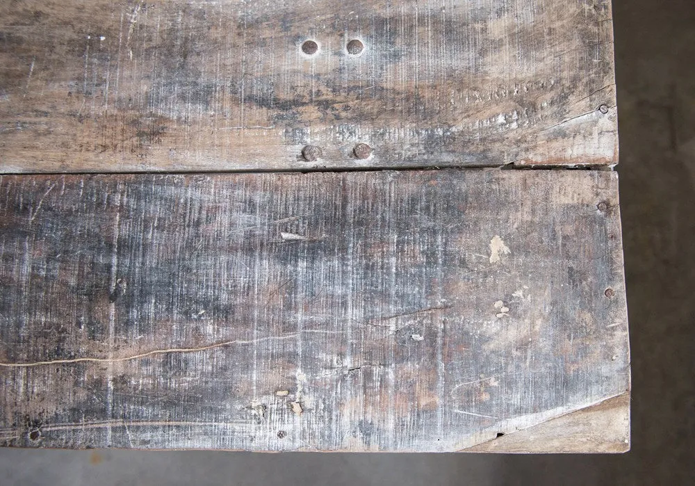 Reclaimed-Wood Folding Table w/ Patches