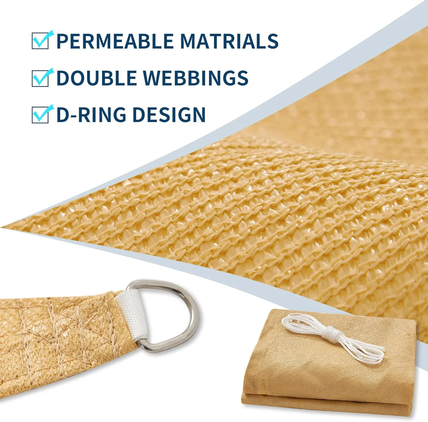 Rectangle 12' x 12' Sun Shade Sail, UV Block Sunshade Canopy, Sand Permeable Patio Cover for Garden Backyard Outdoor Facility and Activities