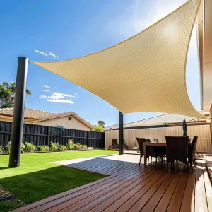 Rectangle 12' x 12' Sun Shade Sail, UV Block Sunshade Canopy, Sand Permeable Patio Cover for Garden Backyard Outdoor Facility and Activities