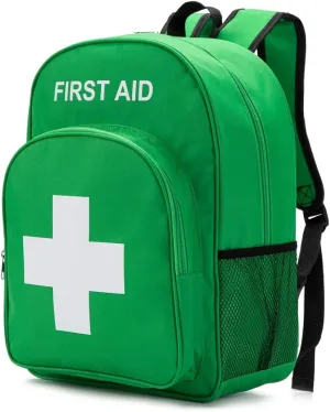 Red Emergency Bag First Aid Backpack Empty Medical First Aid Bag Treatment First Responder Trauma Bag for Camping Cycling Hiking Daycare Outdoors (Green)
