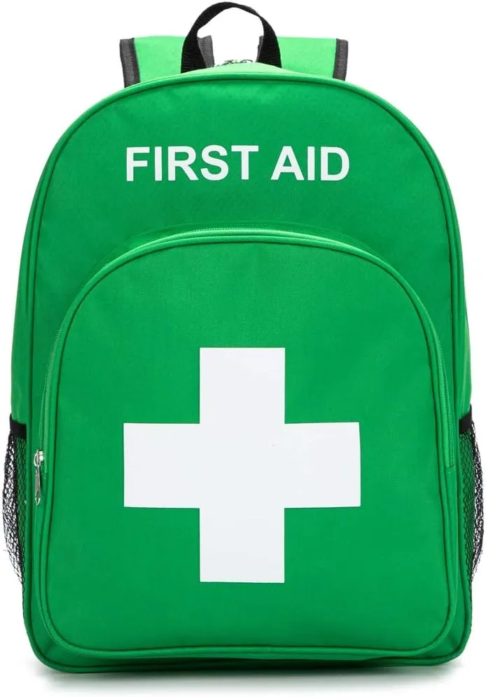 Red Emergency Bag First Aid Backpack Empty Medical First Aid Bag Treatment First Responder Trauma Bag for Camping Cycling Hiking Daycare Outdoors (Green)