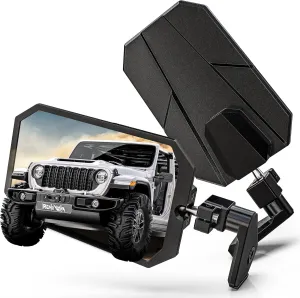 RENO Wrangler Mirrors Doors Off, Aluminum CNC Side Mirrors with Heavy-Duty Adjustable Bracket Wider View No Vibrate & Wobble Rear View Mirror Compatible with 2018-2025 Wrangler JL JLU Gladiator JT