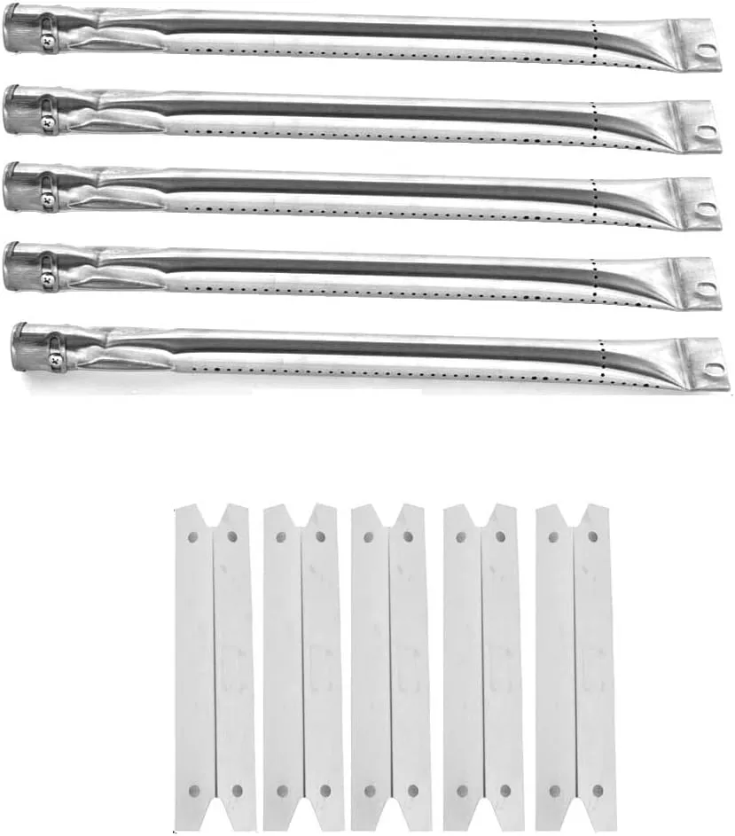 Repair Kit for Charmglow 810-7600-S, 810-7600-S, Brinkmann 810-7420-1, 810-7600-F, Gas Grill Includes 5 Burners and 5 Stainless Heat Plates