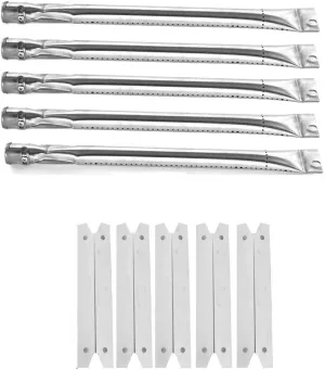 Repair Kit for Charmglow 810-7600-S, 810-7600-S, Brinkmann 810-7420-1, 810-7600-F, Gas Grill Includes 5 Burners and 5 Stainless Heat Plates