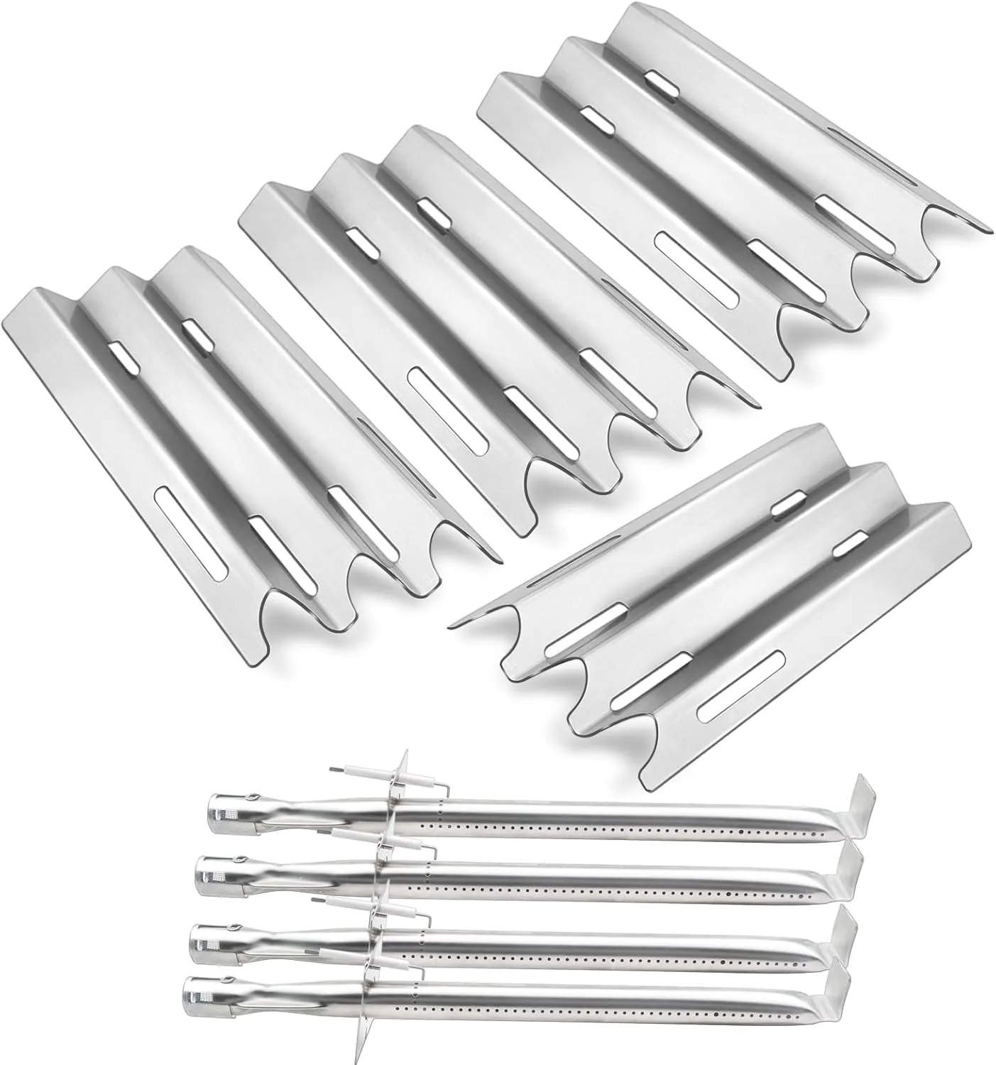 Repair Kit Replacement for Vermont Castings CF9030, CF9050, VM450SSP, Jenn Air JA460, JA461, Stainless Steel Gas Grill Heat Plates and Burner Tubes, 4 Pack Grill Parts