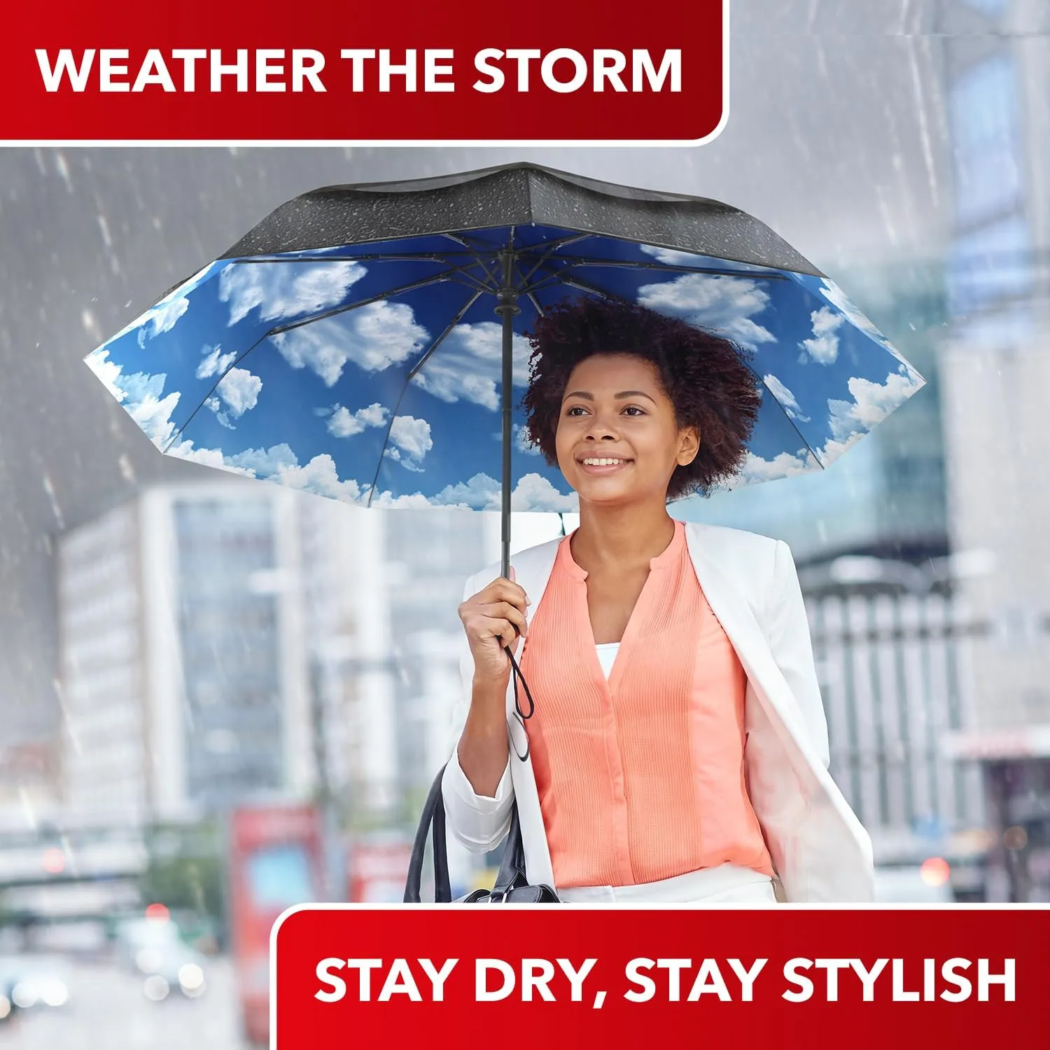 Repel Umbrella Windproof Travel Umbrellas for Rain - Easy Auto Open Close, Durable & Compact Umbrella, Strong Fiberglass Frame, Waterproof Canopy - Backpack, Purse, Portable Umbrella for Travel