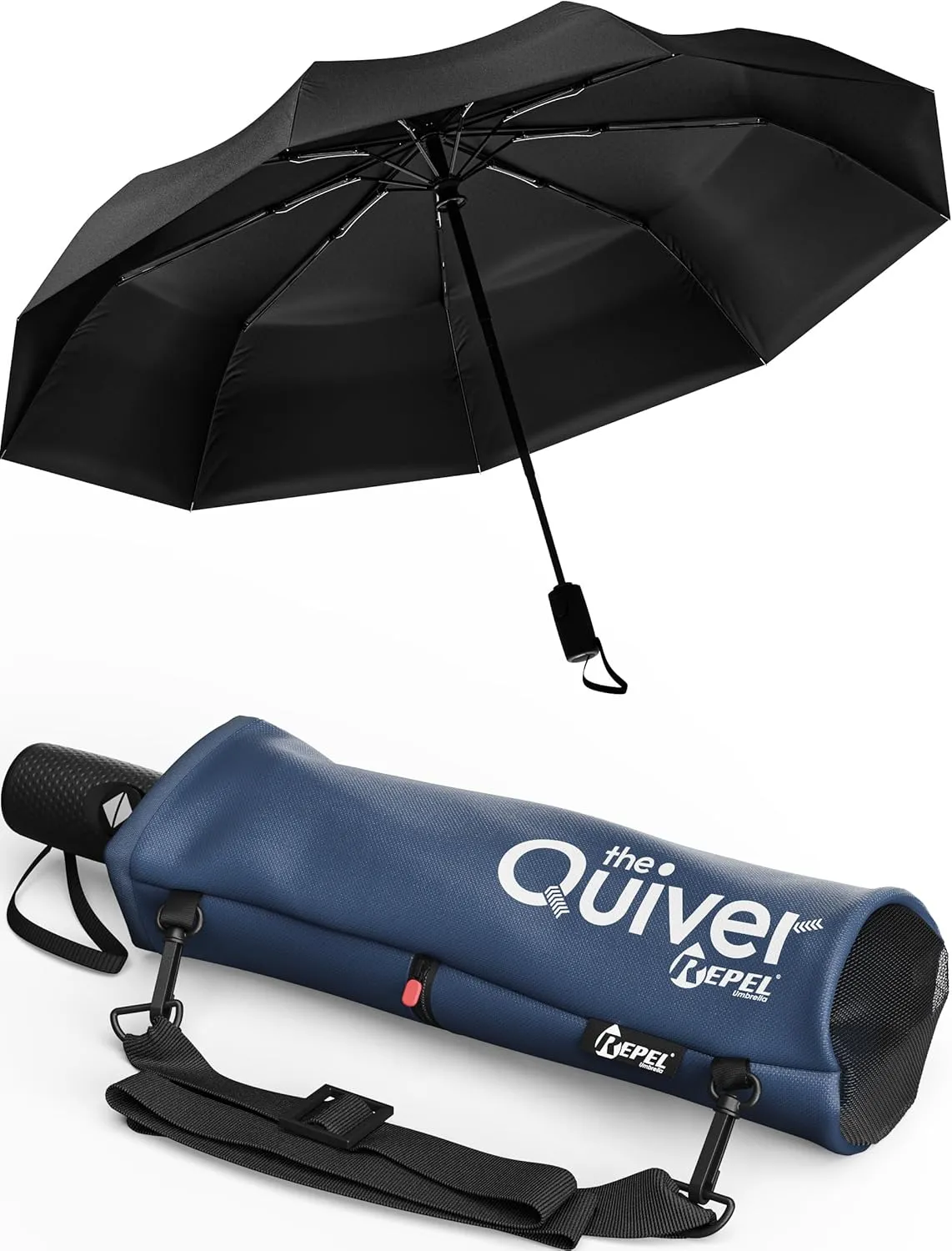 Repel Umbrella Windproof Travel Umbrellas for Rain - Easy Auto Open Close, Durable & Compact Umbrella, Strong Fiberglass Frame, Waterproof Canopy - Backpack, Purse, Portable Umbrella for Travel