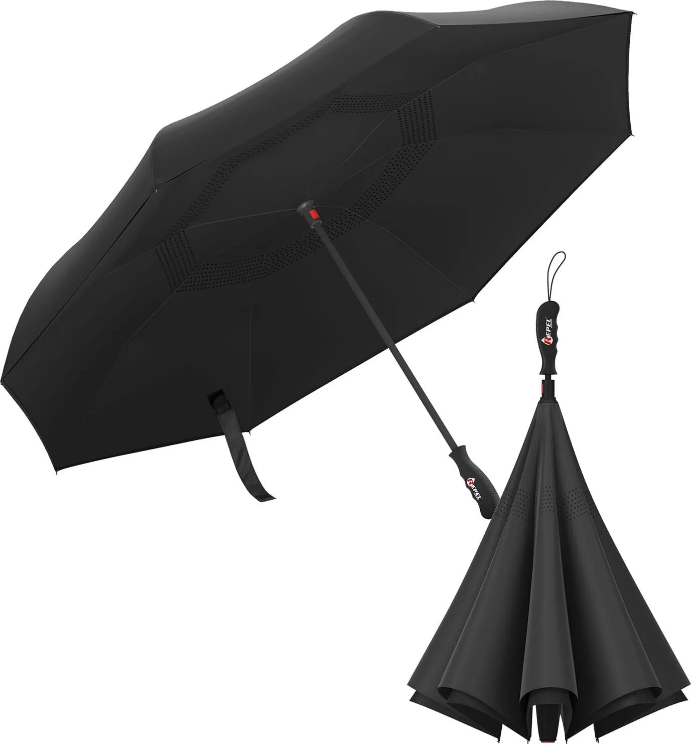 Repel Umbrella Windproof Travel Umbrellas for Rain - Easy Auto Open Close, Durable & Compact Umbrella, Strong Fiberglass Frame, Waterproof Canopy - Backpack, Purse, Portable Umbrella for Travel