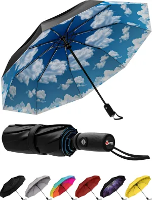 Repel Umbrella Windproof Travel Umbrellas for Rain - Easy Auto Open Close, Durable & Compact Umbrella, Strong Fiberglass Frame, Waterproof Canopy - Backpack, Purse, Portable Umbrella for Travel