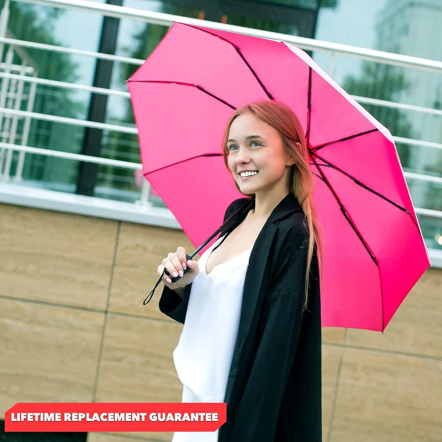 Repel Umbrella Windproof Travel Umbrellas for Rain - Easy Auto Open Close, Durable & Compact Umbrella, Strong Fiberglass Frame, Waterproof Canopy - Backpack, Purse, Portable Umbrella for Travel