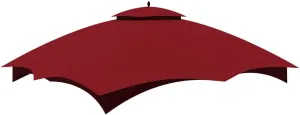 Replacement Canopy Top Double Tiered Canopy Cover Roof with Air Vent ONLY FIT for Lowe's Allen Roth 10'x12’ Gazebo #GF-12S004B-1 (Burgundy)
