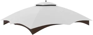 Replacement Canopy Top Double Tiered Canopy Cover Roof with Air Vent ONLY FIT for Lowe's Allen Roth 10'x12’ Gazebo #GF-12S004B-1 (Gray)