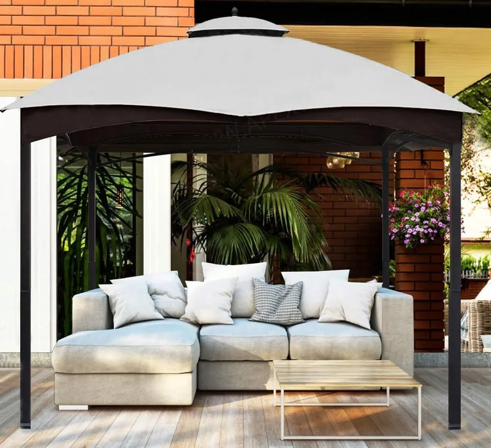 Replacement Canopy Top Double Tiered Canopy Cover Roof with Air Vent ONLY FIT for Lowe's Allen Roth 10'x12’ Gazebo #GF-12S004B-1 (Gray)