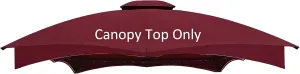 Replacement Canopy Top for Lowe's 10' x 12' Gazebo #TPGAZ17-002C (Burgundy)
