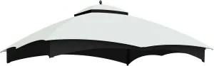 Replacement Canopy Top for Lowe's Allen Roth 10x12 Gazebo - Heavy Duty UV Protection Polyester Roof Cover with Drainage Holes & Ventilated Mosquito Netting for Backyard, Patio Outdoor Use (White)