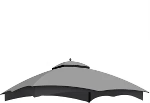 Replacement Canopy Top for Lowe's Allen Roth 10X12 Gazebo - UV Protection, Water-Repellent, and Fade-Resistant Fabric,Gray