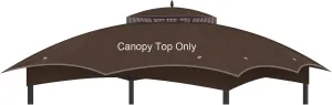 Replacement Gazebo Canopy Top Cover for 10 x 12, Double Tiered Waterproof Canopy Roof for Lowe's Allen Roth Gazebo #GF-12S004B-1 (Brown)