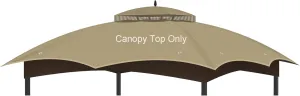 Replacement Gazebo Canopy Top Cover for 10 x 12, Double Tiered Waterproof Canopy Roof for Lowe's Allen Roth Gazebo #GF-12S004B-1 (Khaki)