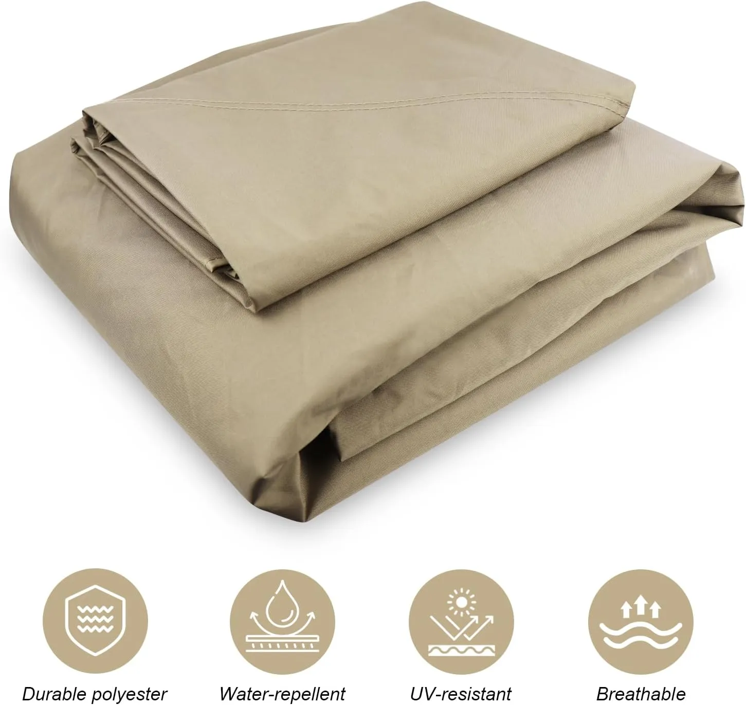 Replacement Gazebo Canopy Top Cover for 10 x 12, Double Tiered Waterproof Canopy Roof for Lowe's Allen Roth Gazebo #GF-12S004B-1 (Khaki)