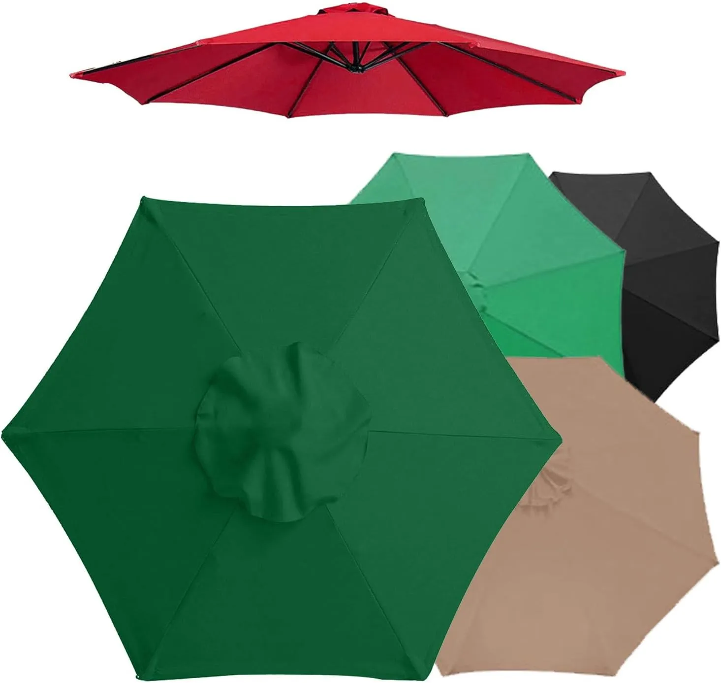 Replacement Parasol canopy for 6.5ft/9ft/10ft 8 ribs/6 ribs, Patio Umbrella Replacement Canopy, Outdoor Table Market Yard Umbrella Replacement Top Cover rainproof UV blocking