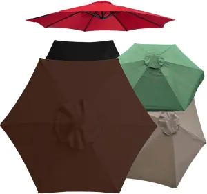 Replacement Parasol canopy for 6.5ft/9ft/10ft 8 ribs/6 ribs, Patio Umbrella Replacement Canopy, Outdoor Table Market Yard Umbrella Replacement Top Cover rainproof UV blocking
