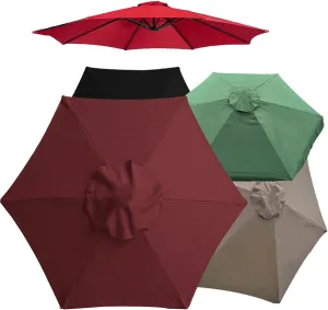 Replacement Parasol canopy for 6.5ft/9ft/10ft 8 ribs/6 ribs, Patio Umbrella Replacement Canopy, Outdoor Table Market Yard Umbrella Replacement Top Cover rainproof UV blocking