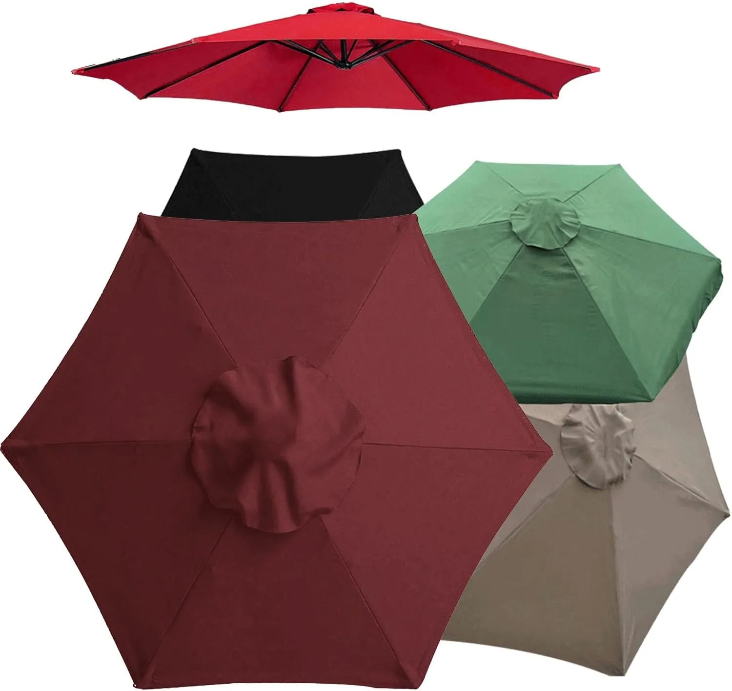 Replacement Parasol canopy for 6.5ft/9ft/10ft 8 ribs/6 ribs, Patio Umbrella Replacement Canopy, Outdoor Table Market Yard Umbrella Replacement Top Cover rainproof UV blocking