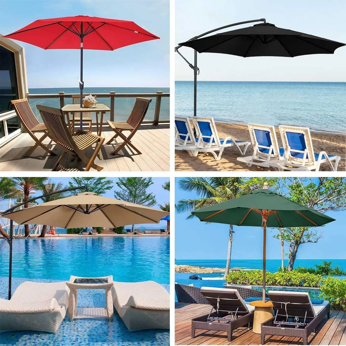 Replacement Parasol canopy for 6.5ft/9ft/10ft 8 ribs/6 ribs, Patio Umbrella Replacement Canopy, Outdoor Table Market Yard Umbrella Replacement Top Cover rainproof UV blocking