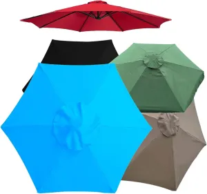 Replacement Parasol canopy for 6.5ft/9ft/10ft 8 ribs/6 ribs, Patio Umbrella Replacement Canopy, Outdoor Table Market Yard Umbrella Replacement Top Cover rainproof UV blocking