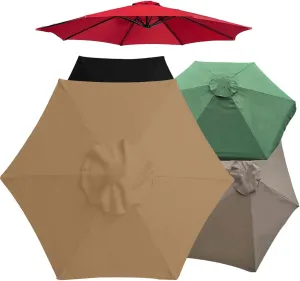 Replacement Parasol canopy for 6.5ft/9ft/10ft 8 ribs/6 ribs, Patio Umbrella Replacement Canopy, Outdoor Table Market Yard Umbrella Replacement Top Cover rainproof UV blocking