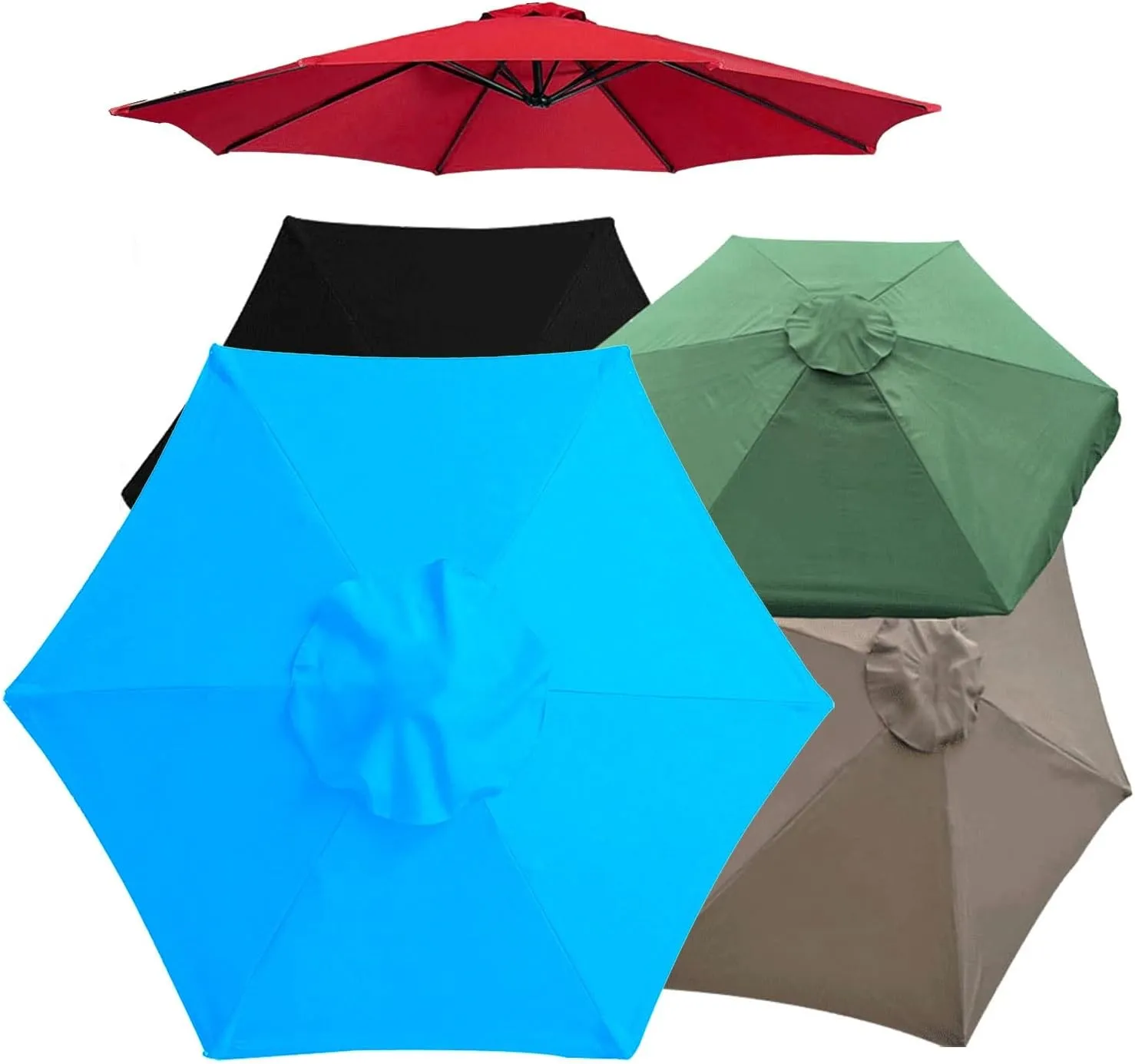Replacement Parasol canopy for 6.5ft/9ft/10ft 8 ribs/6 ribs, Patio Umbrella Replacement Canopy, Outdoor Table Market Yard Umbrella Replacement Top Cover rainproof UV blocking