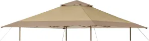 Replacement Top Fit for Ozark Trail 13' x 13' Instant Outdoor Canopy Frame, Canopy Cover ONLY,This Particular Replacement Cover Will Not Fit Any Other Models Gazebo, (Beige/Brown)