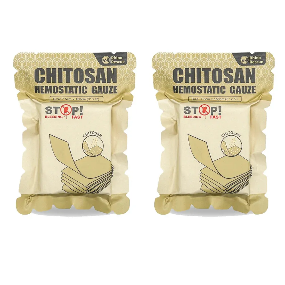 RHINO RESCUE Chitosan Hemostatic Gauze – Rapid Bleeding Control for Emergency Trauma Care