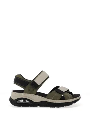 Rieker Womens Velcro Trekking Sandals, Green