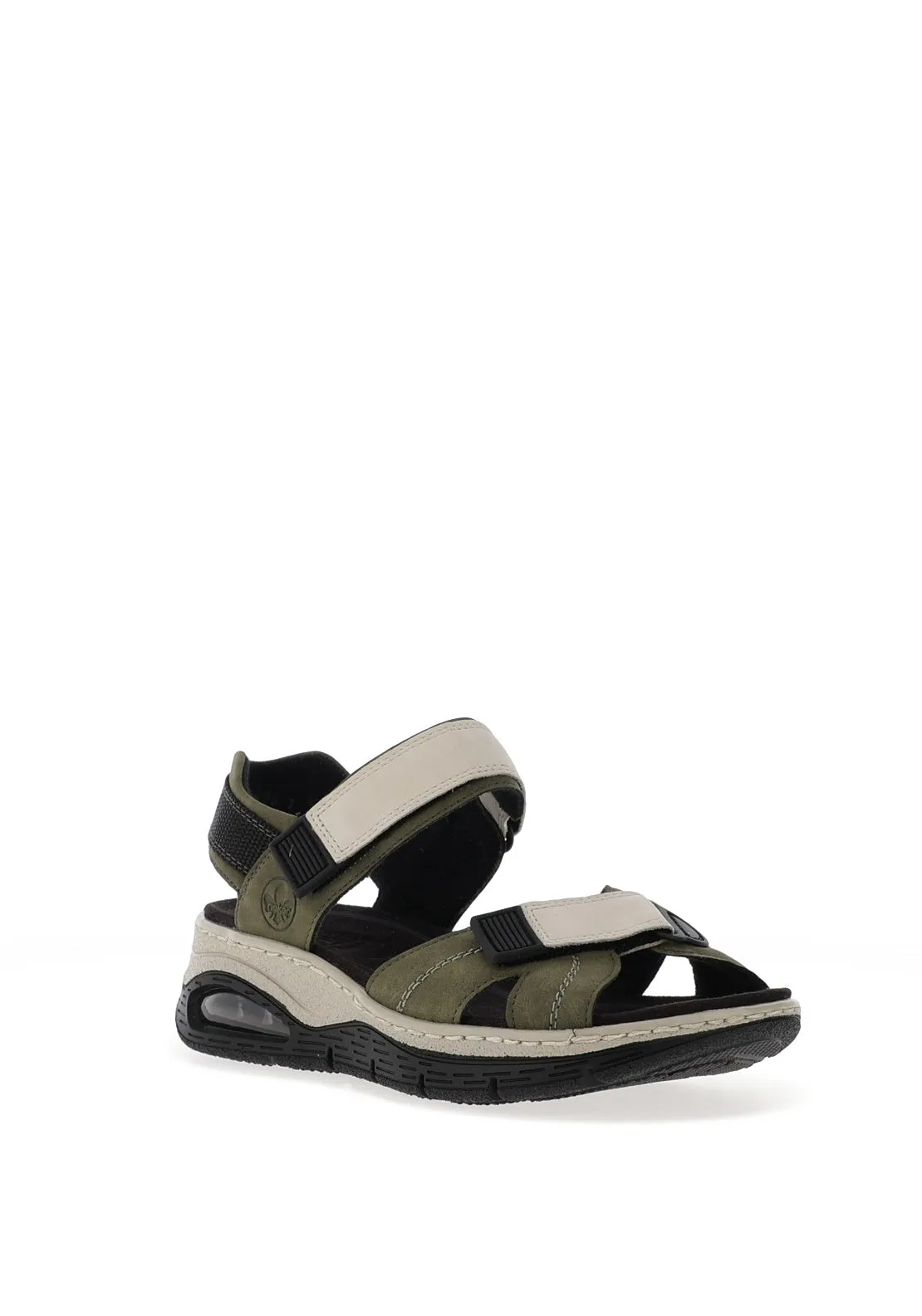 Rieker Womens Velcro Trekking Sandals, Green