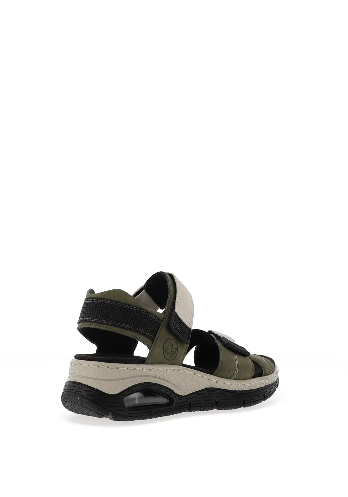 Rieker Womens Velcro Trekking Sandals, Green