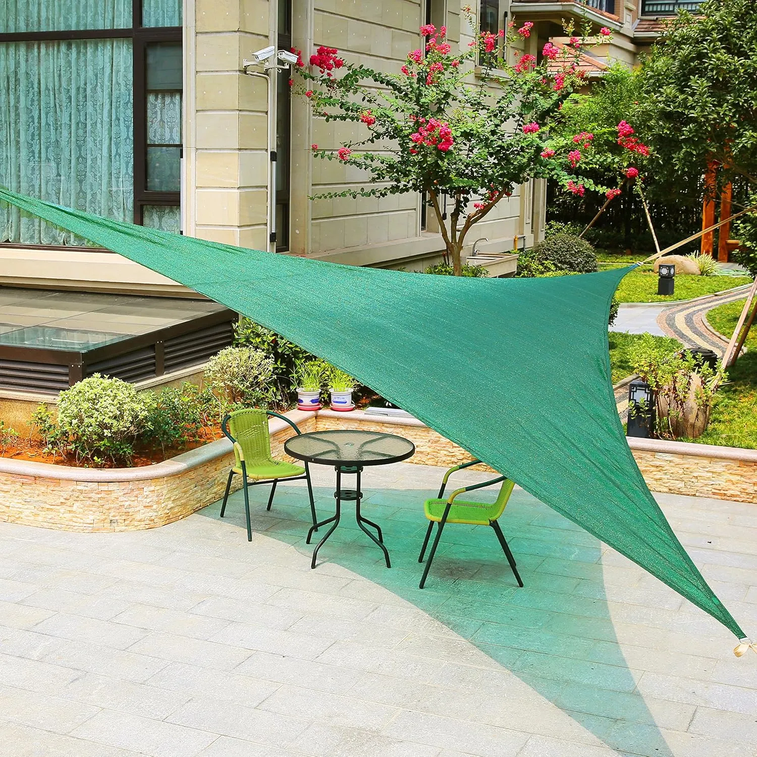 Right Triangle Sun Shade Sail Canopy - UV Block for Patio and Outdoor (14' X 14' X 19'10", Cadet Blue)