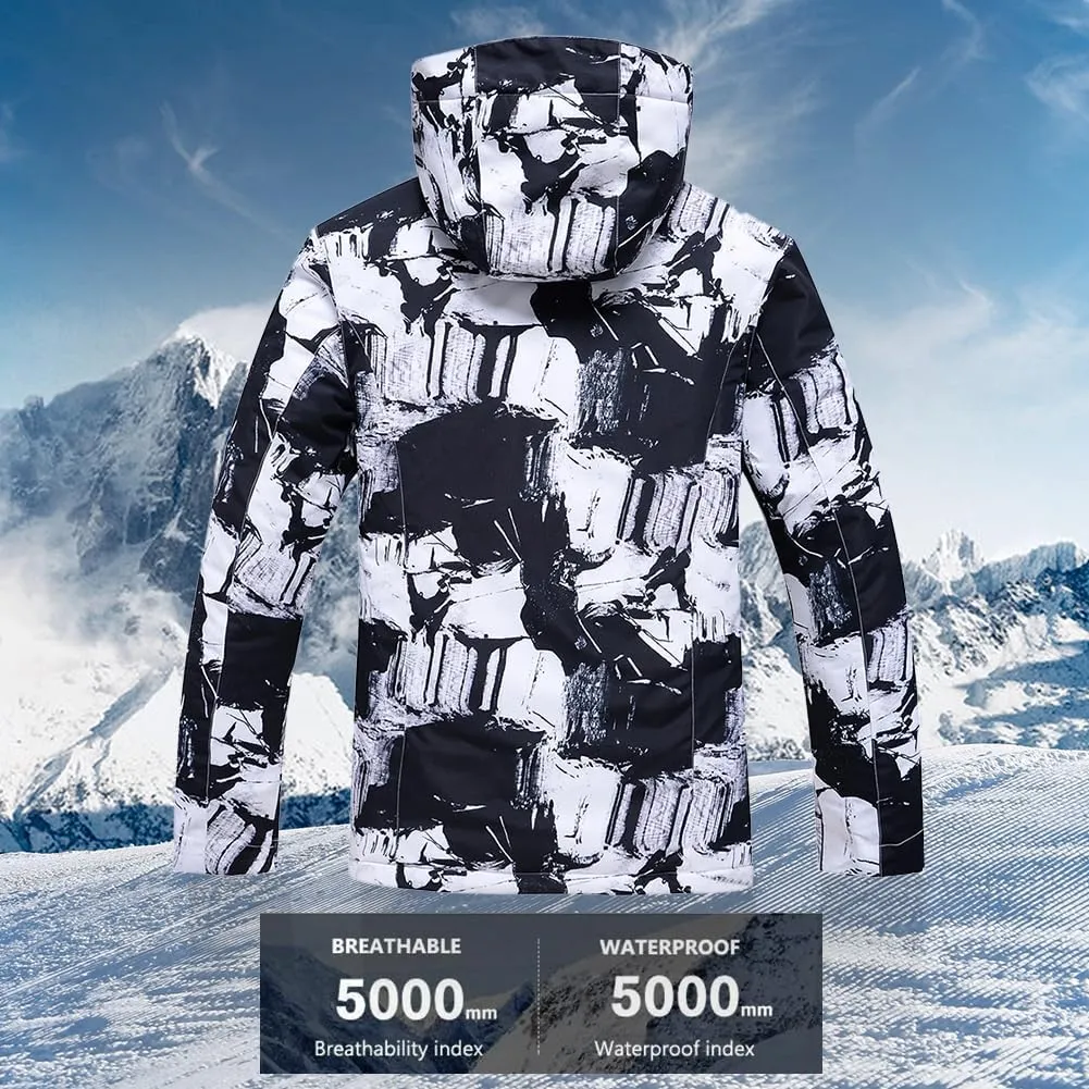 RIUIYELE Men's Ski Jacket and Pants Set Insulated Waterproof Snowsuits Winter Warm Outdoor Skiing Snowboard Jackets for Men